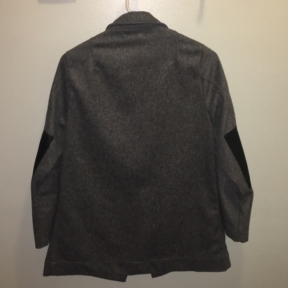 Wool and leather gray and black jacket - Picture 3 of 7